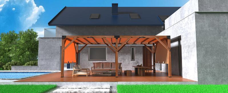 GARVEE 12'X 20' Cedar Wood Pergola with Solid Structure, Retractable Shade Canopy, Patio Pergola for Backyard, Deck, Garden, Outdoor Entertaining