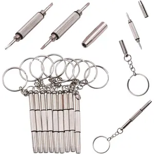 12 Pack Eyeglass   Mini 3in1 Flat Phillips Hex Portable Glasses Screw Driver Tool Set Kit for Eyeglasses Frame Fastener Nose Pads Cleaning Repair Watch