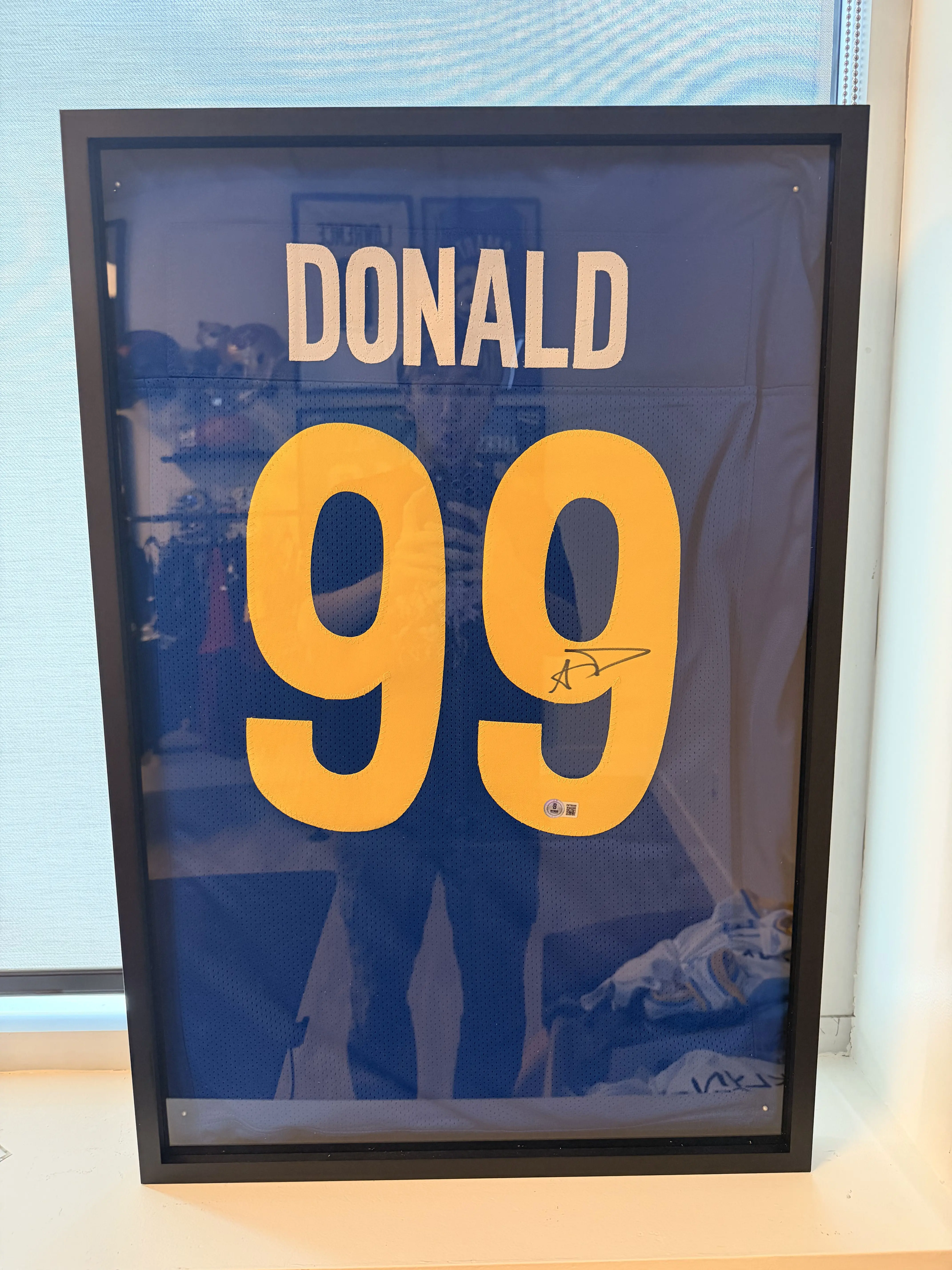 AARON DONALD SIGNED BLUE CUSTOM JERSEY (BECKETT)