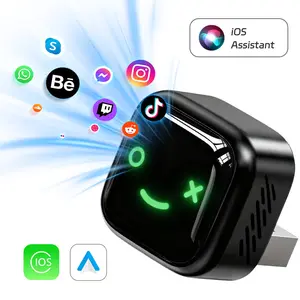 2 in 1 Wireless CarPlay Adapter,for iPhone/Android Auto,Instant Connection & Hands Free Calling Feature,Converts Wired to Wireless,Connectivity Compatibility Stable