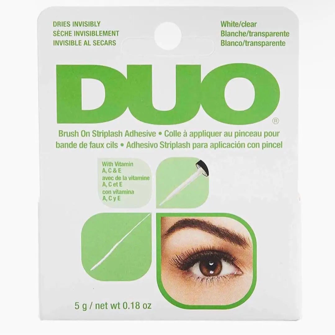 DUO Brush On Strip Eyelash Adhesive Glue for Strip Lashes, White/Clear Tone, 0.25 oz, 1-Pack Cosmetic Makeup Eyelash Extension Eyelash Extensions