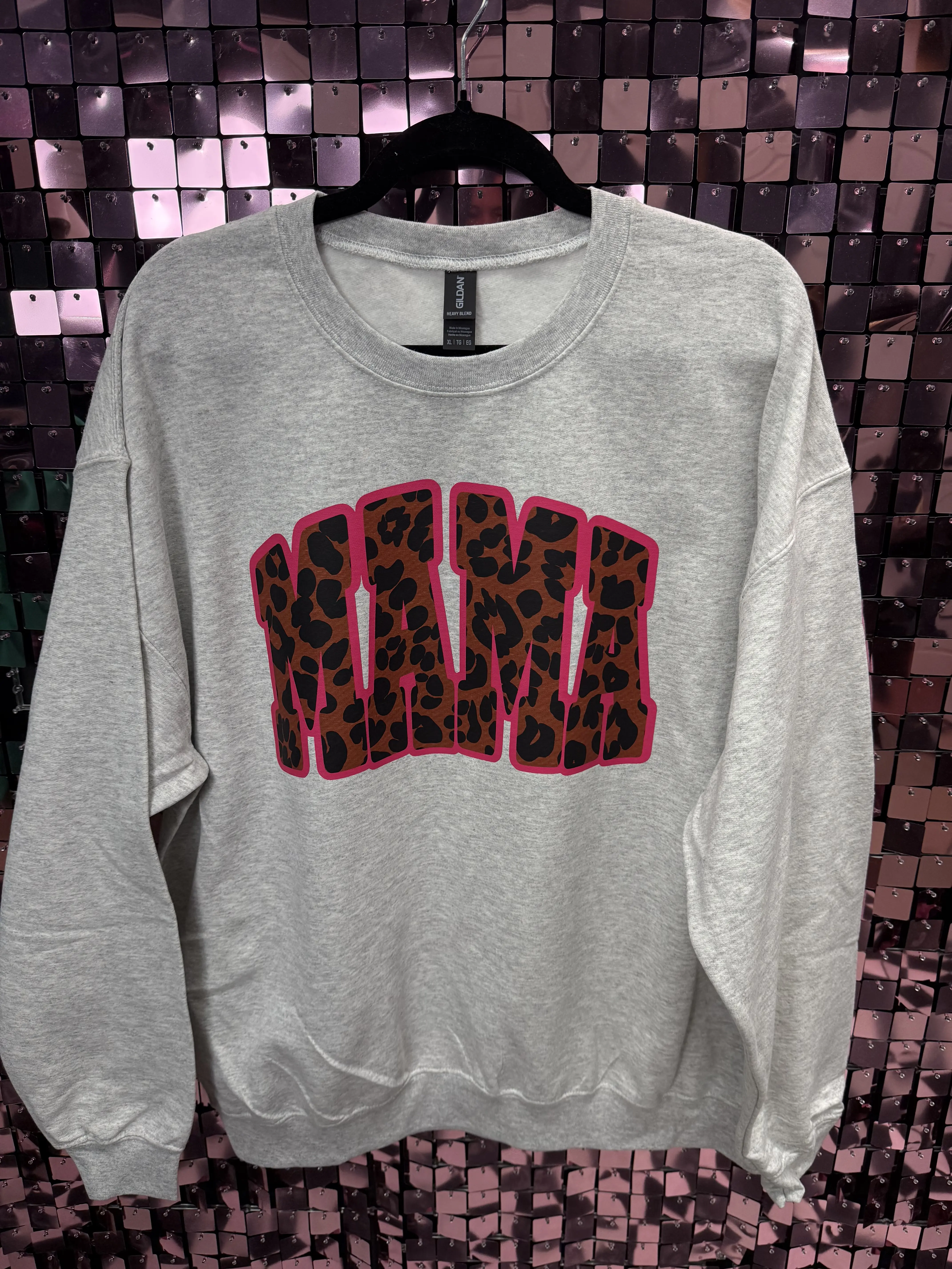 Pink Leopard Mama Tee Or Sweatshirt