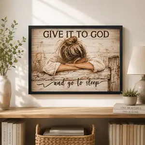 Sleeping Girl Pattern Wall Art, Vintage Canvas Print, Christian Wall Art, Aesthetic Room Decor, Waterproof Canvas, Wall Decor for Bedroom, Living Room, Bathroom, Ornaments, Wooden Wall Art