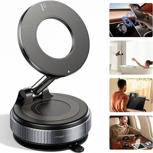 Magnetic Phone Holder 360° Adjustable Foldable Suction Cup Car Mount, Universal Fit for All Smartphones, Durable & Secure Design