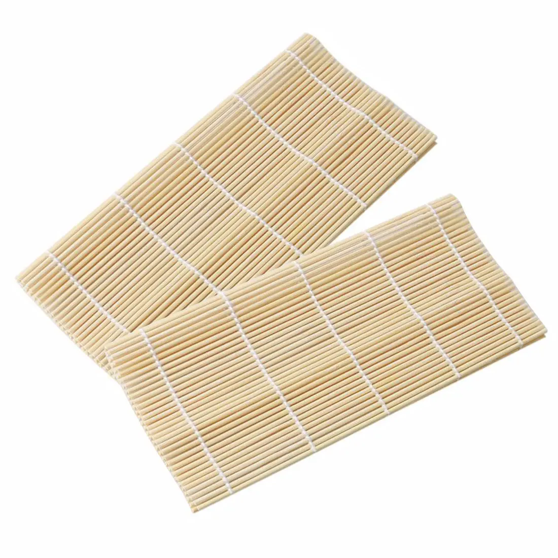 THY COLLECTIBLES Natural Bamboo Square Easy-Roll Mat - 9.5x9.5in Full Size Bamboo Kitchenware, Measure Guide-Equipped Specialty Utensil for Kids, Home Sushi Parties Making Gift Idea