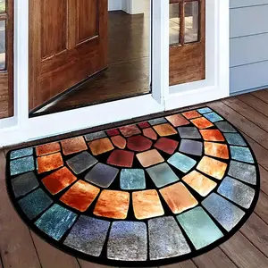 Colorful Stone Pattern Door Mat, 1 Count Non-slip Soft Floor Mat, Rectangle Home Decorative Carpet for Living Room Bedroom, Vanity Decor Accessories, Home Decorative Rug, Decorative Area Rug