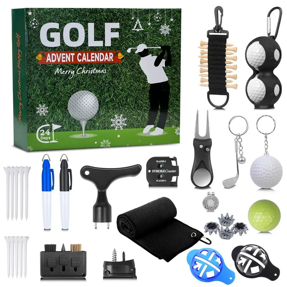 Golf Surprise Advent Calendar: 2025 Countdown Gift Set 24-Piece Golf Tee Golf Ball Golf Accessories Surprise Collection The Ultimate Creative Gift for Golf Enthusiasts