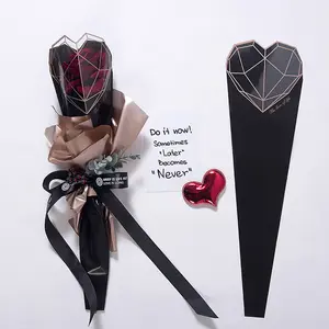 Pack of 20-Single Rose Sleeve, Black