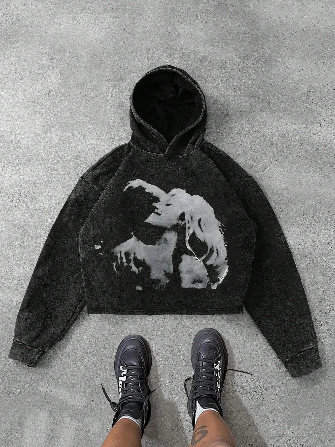 Men's Women's Graphic Print Hoodie, Casual Loose-Fit Long Sleeve Pullover, Spring & Fall Fashion Sweatshirt, Daily Wear Top