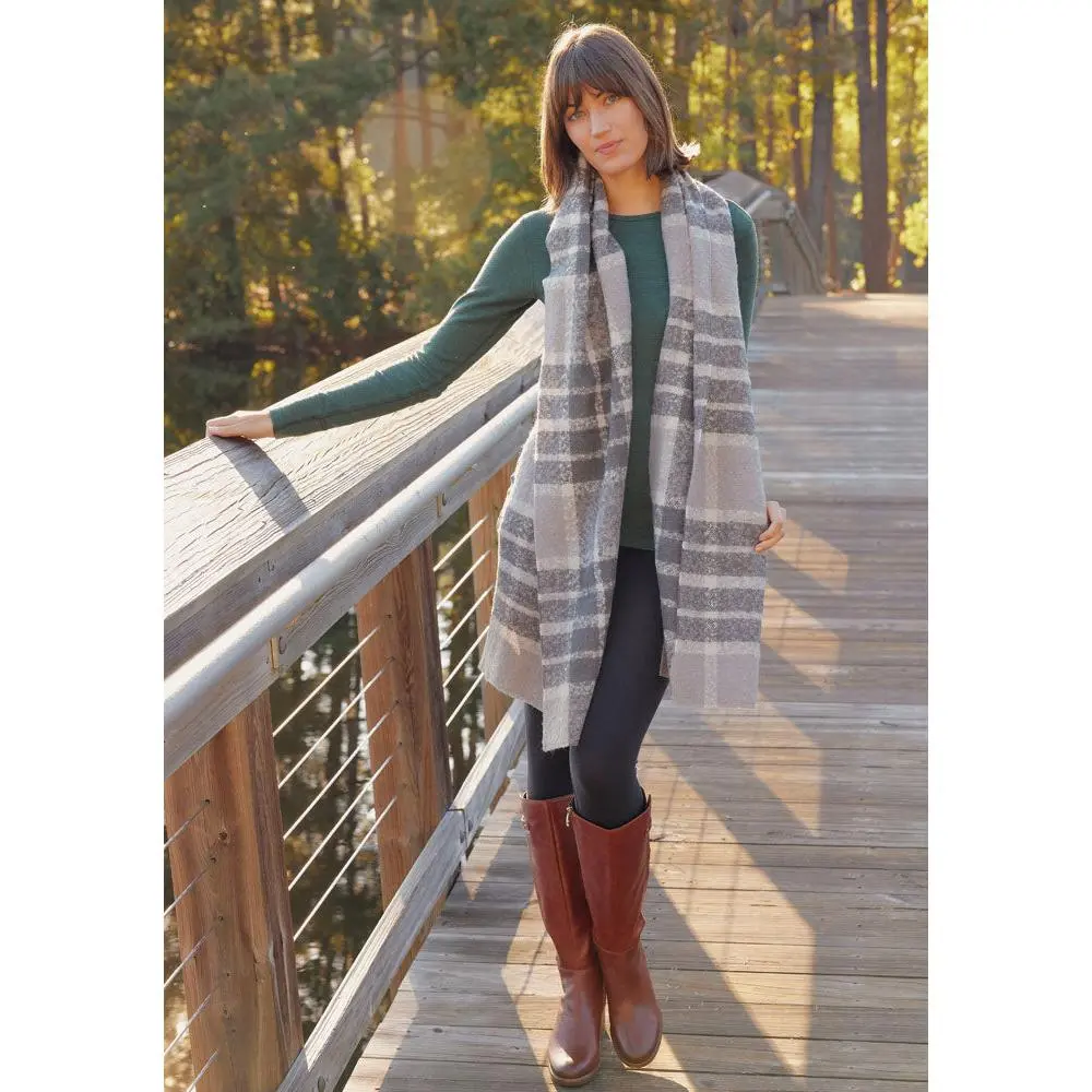 Bradie Scarf - Dark Grey Plaid