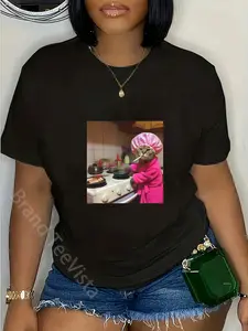 100% Cotton Funny Cat Meme Housewife Cooking Hilarious Cats Memes T-Shirt
