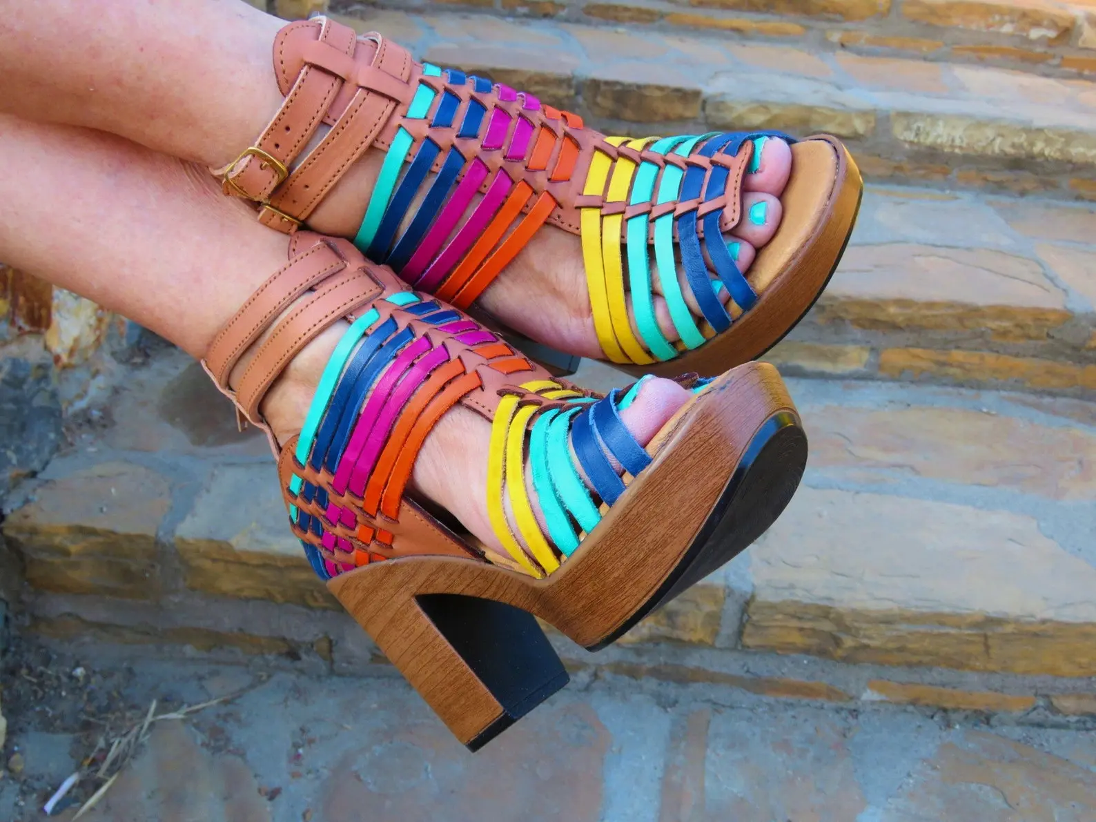Emerita |Ankle strap heels||Mexican wedges||High heel huarache||Mexican huarache||Mexican wedge sandal||Huarache Mexicano||Women's huarache|