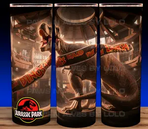 Jurassic Park 90s T-Rex Roaring in Visitor Center Cup Mug Tumbler 20oz Drinkware Stainless Steel Insulated