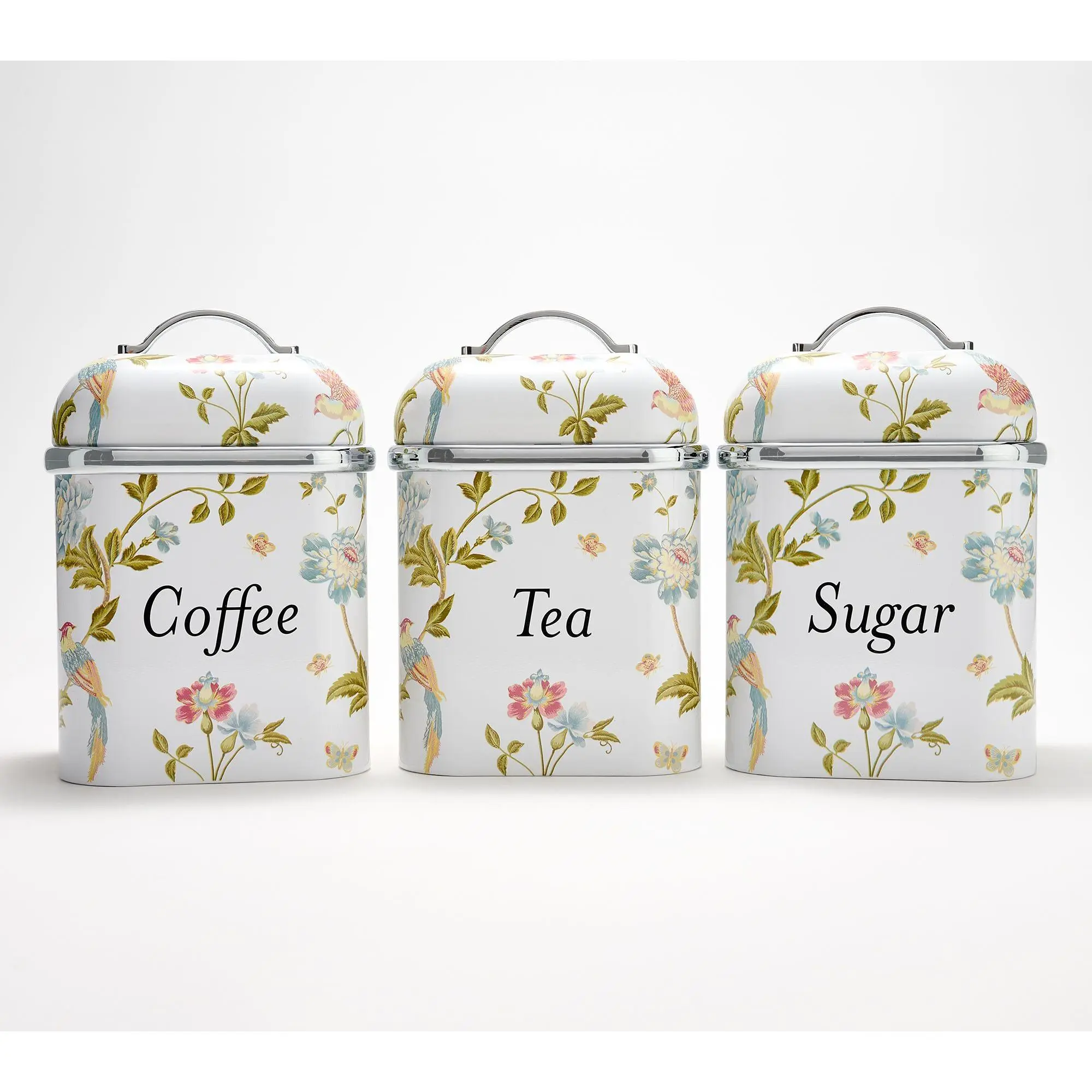 Laura Ashley 3-Piece Coffee, Tea and Sugar Canister Set Laura Ashley 3-Piece Coffee, Tea and Sugar Canister Set