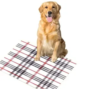 Pet Feeding Mat Red Black White Plaid Pattern For Dogs And Cats Essential Pet Pad For Indoor Outdoor Use