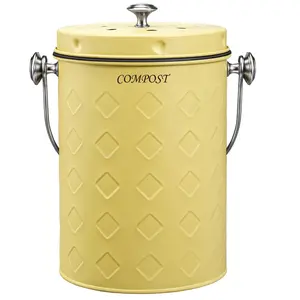 AOSION Countertop Compost Bin Kitchen,Odorless Indoor Compost Bin with Lid,Includes 2 Carbon Filters, Small Compost Bucket,Trash Bags