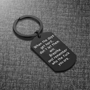 Inspirational Keychain for Men & Women,Daily Confidence Boost Gift for Friends & Coworkers Unisex Design Minimalist Style