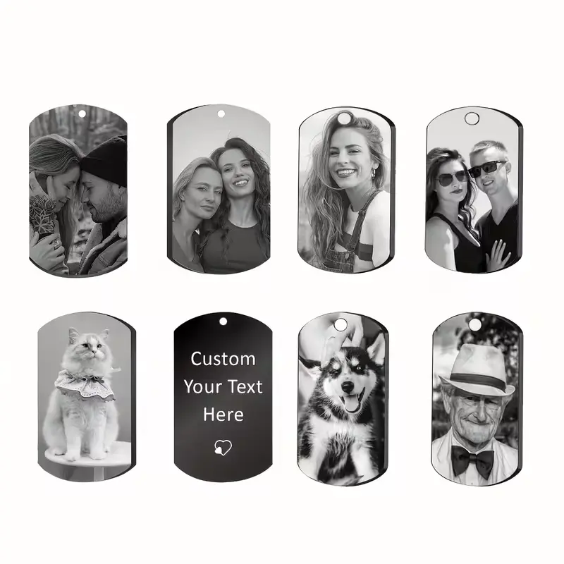Iron Custom Photo Dog Tag Pendant Necklace - Personalized Engraving, Stylish Unisex Pet Memorial Accessory, Ideal Gift for Pet Lovers (Mother's Day, Father's Day)