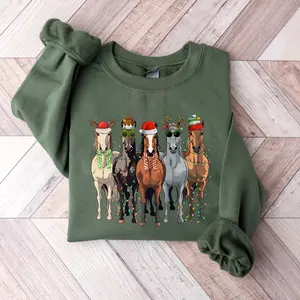 Horse Christmas Sweatshirt, Western Holiday Sweater, Funny Horse Lover Gift TT4