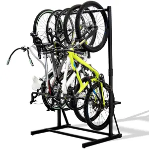 5 Bike Storage Rack, Garage Wall Storage Bike Rack, Adjustable Height, Space-Saving, 300 LBS Capacity, for Front Yards Backyards Basements Storefronts Workplace