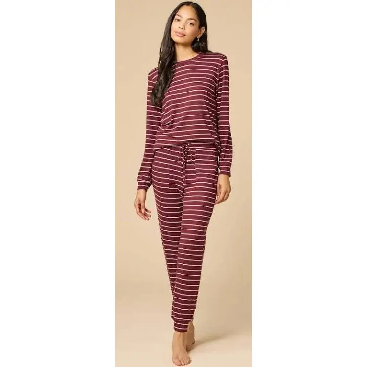Softies Dream Jersey Lounge Set Cherry Stripe