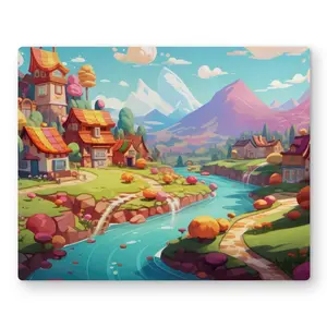 MWW C1MP1620CMUMYO 16 x 20 in. Sweet Town Orange Metal Print Wall Art for Home Decor - Stylish Art