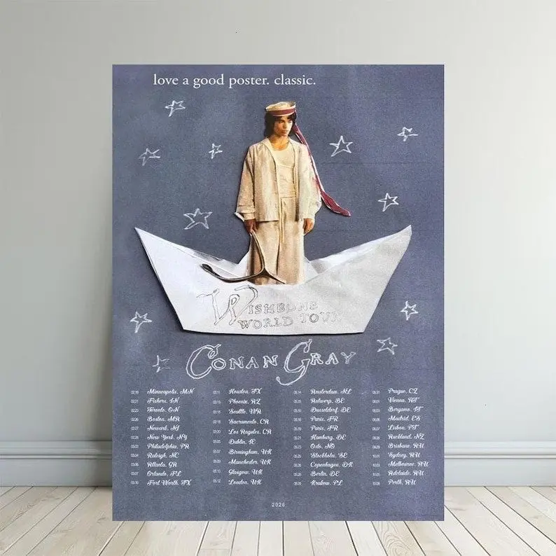 Conan Gray Wishbone World Tour 2026 Poster1 ( Unframe)