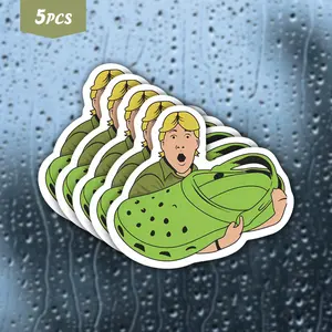 5Pcs "Shai-Hulud Crocs" Funny Dune Meme Waterproof Vinyl Sticker, Retro Cartoon Crocs Self-Adhesive Decal, Suitable For Water Bottles, Laptops, Journals, Ideal For Dune Fans, Crocs Lovers And Meme Enthusiasts