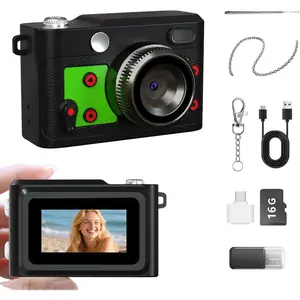 Mini Retro  Camera - 1080P FHD  Digital Camera with 2MP Lens, 0.96" Screen & OTG Adapter with 16GB Card,  Compact Camera  for Birthdays,Beginners, (Green)
