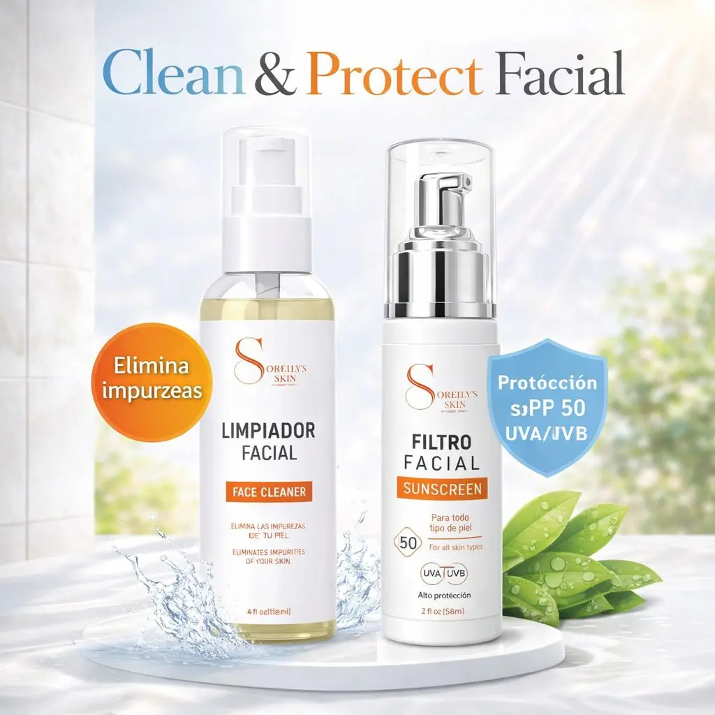 Facial Cleanser & Treatment Set, Skincare Kit for Deep Cleaning and Skin Protection, Facial Set, Combo Skin Care Kits, Multi-Part Skin Care Kits