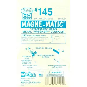 Kadee #145 HO Scale Magne-Matic Standard Head Metal Whisker Couplers 1/4" (4)