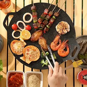 Multifunctional Lava Stone Non-Stick Coating Grill Pan, BBQ Rack, Portable Stove, Home Camping Grilling Plate, Non-Stick Grill Tray, Barbecue