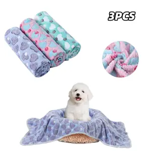 3 PCS Fluffy Dog Blankets Washable for Small Medium Dogs, 24x16 Inch Soft Fleece Cat Blankets for Indoor Cats, Pet Puppy Blanket Sleeping Mat for Sofa Bed Pet Fashion Accessories, S