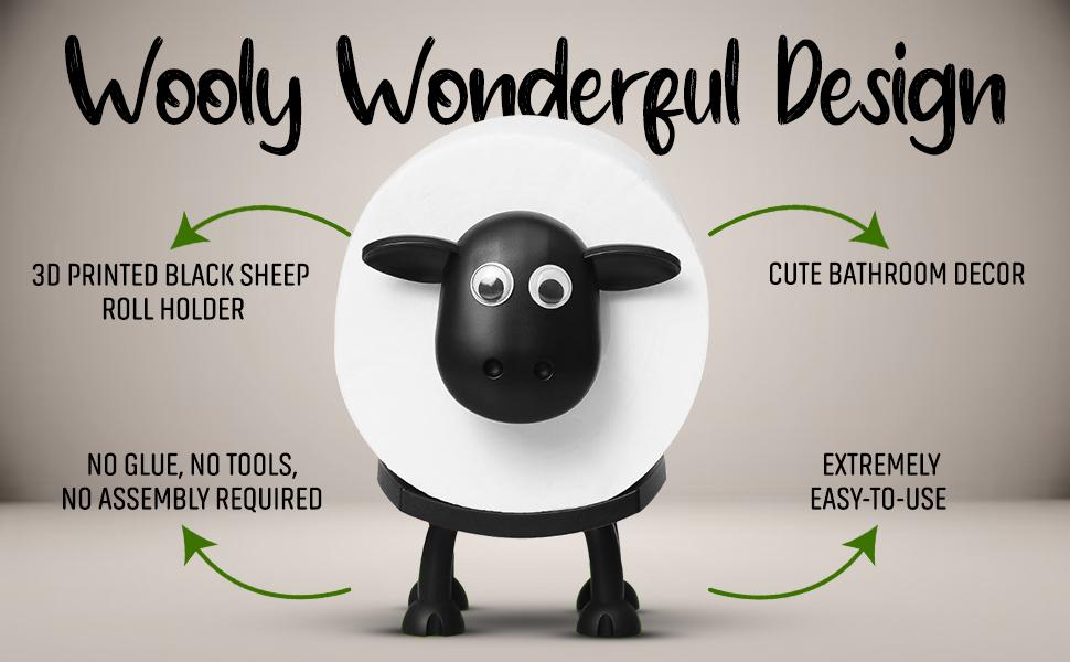 3PCS Set Viral Funny Sheep Tissue Holder, Cute 3D Printed Toilet Paper & Kitchen Roll Holder, Quirky Home Decor, Must-Have Household Essentials