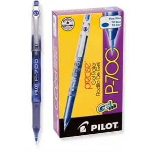 212 MAIN P-700 Model Gel Roller Ball Stick Pen - 0.7mm Fine Needle Point - Blue Ink - Smooth Glide Tip - 12-Count for Fine Writing (DIY Woodwork Supplies)