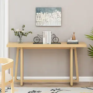 59.84'' Console Table, Stylish Rectangular Entryway Table, Outdoor Console Table for Patio, Sturdy Construction Hall Table, Sofa Table for Hallway, Living Room, Bed Room and Patio,Wood color, Natural    RR
