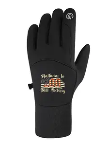 Halfway To 250 Fishing Text Windproof warm riding gloves elastic fit for men women casual cycling and hiking