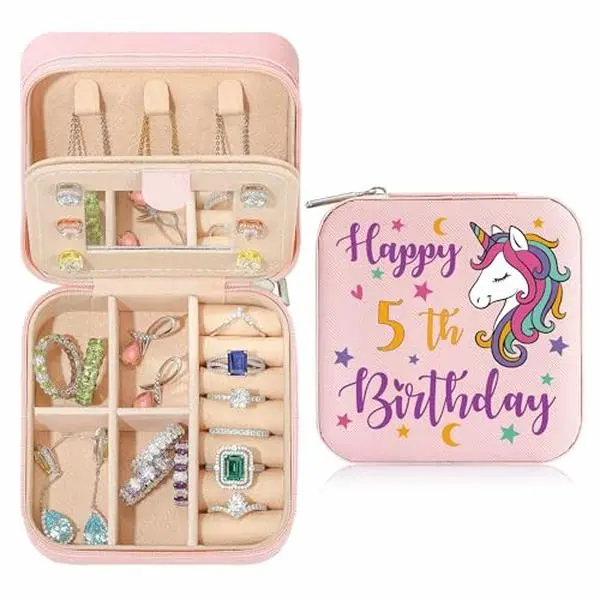Parima Large Unicorn Jewelry Box With Mirror - Personalized Travel Jewelry Case - Mother's Day Gift - Gift For Girl