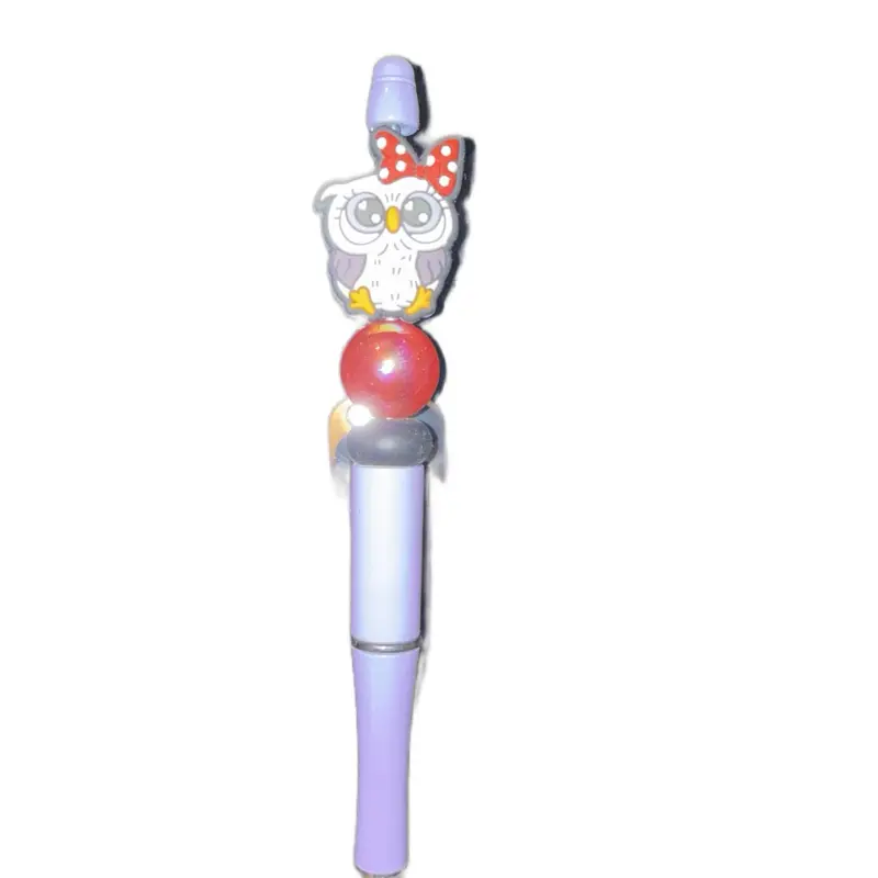 Cute Purple Owl Themed Opal Purple Pen with Adorable Bow Design for Kids and Office Use