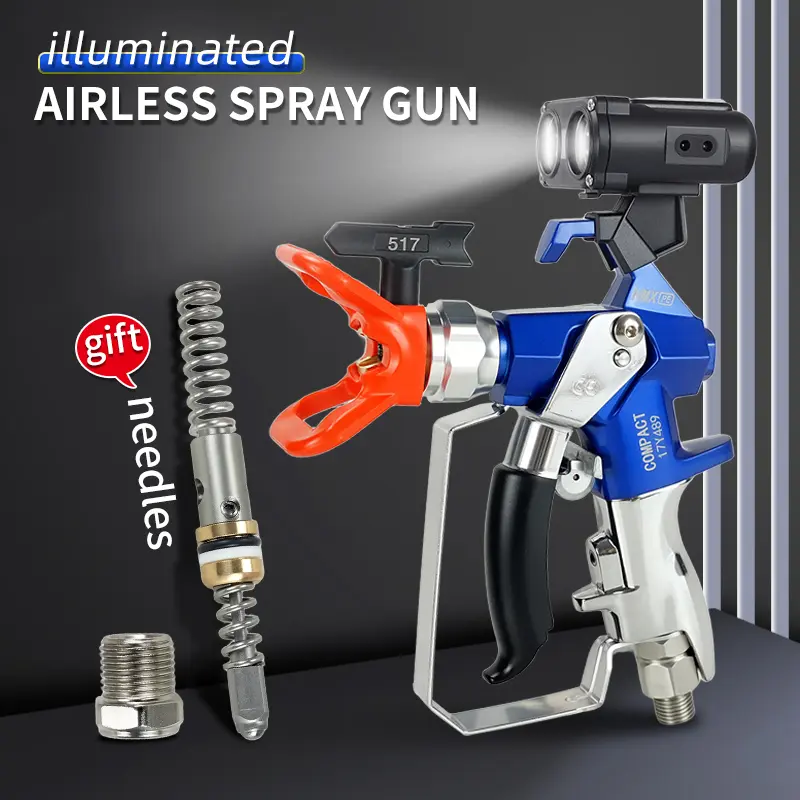 ZHUITU G5-MAX Airless Paint Spray Gun - Stainless Steel High-Pressure Professional Power Tool with 360-Degree Rotatable Connector, Safety Lock, Tungsten Nozzle for Wall, Cabinet Coating