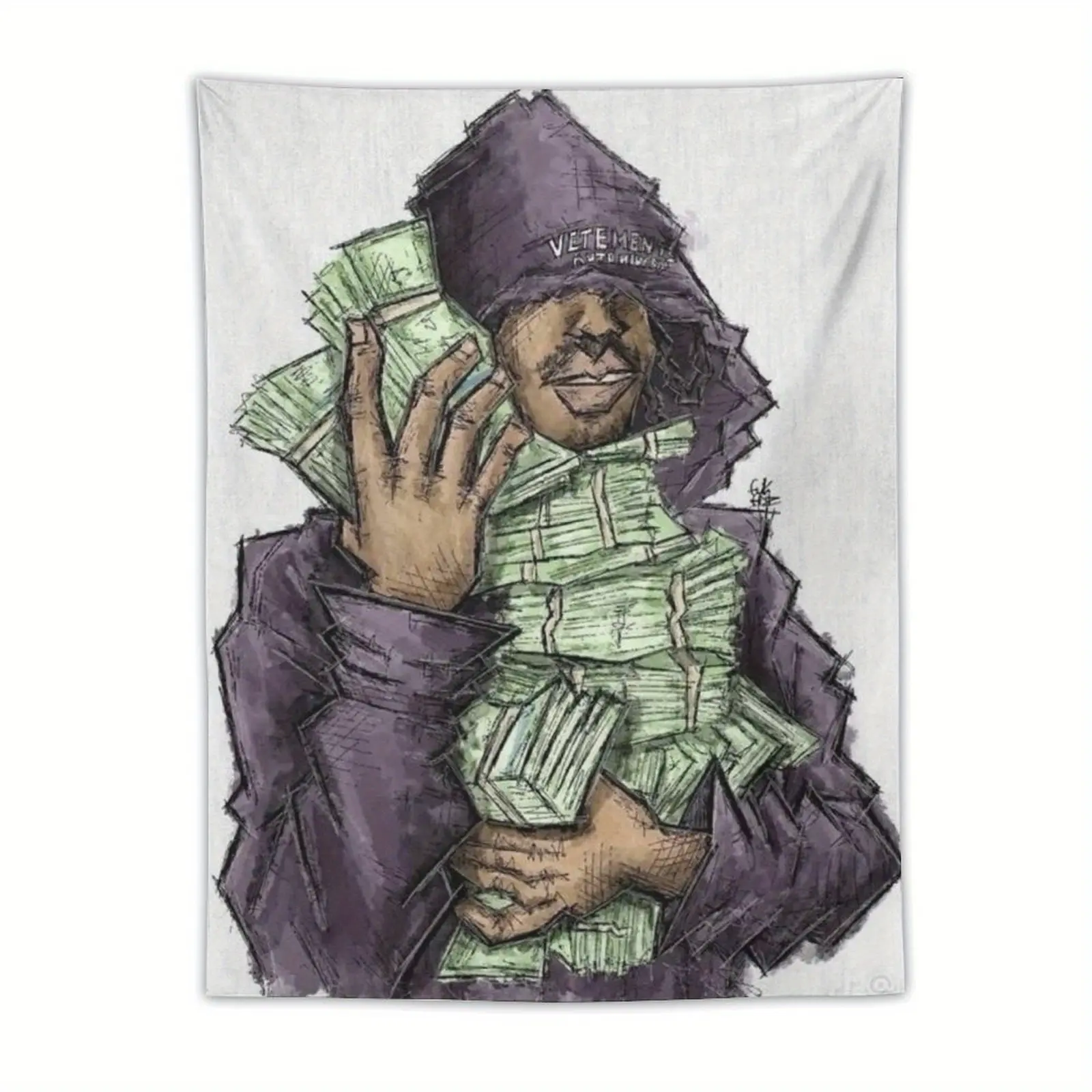 LUCKI Rapper Print Durable Decorative Tapestry, American Flag Home Decor Item for Room Decor, Easy-to-Hang, No Electricity Needed, Ideal for Man Caves, Great Gift for Men-Women, Tapestry Room Decor