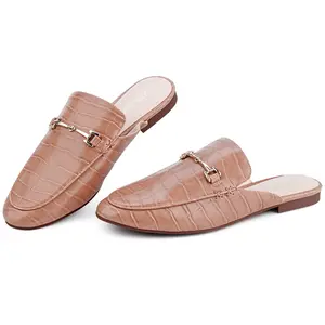 JENN ARDOR Women's Mules Flats Backless Loafers Shoes Slip On Slippers Pointed Toe Low Heel Work Slides for Women Dress Shoes Girl Casual Clogs Classy Sandals Kitchen Rubber Comfort Footwear - Classic