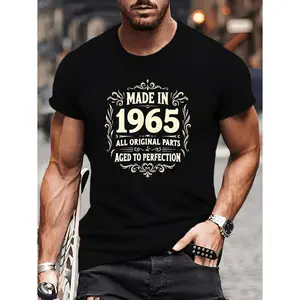Vintage 1965 All Original Parts Crinkle Plus Size Cotton T-shirt for Men