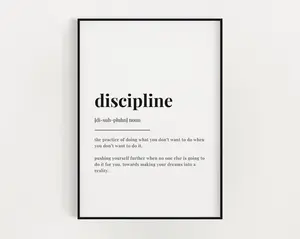 DISCIPLINE DEFINITION PRINT | Poster Wall Art | Definition Print | Home Décor
