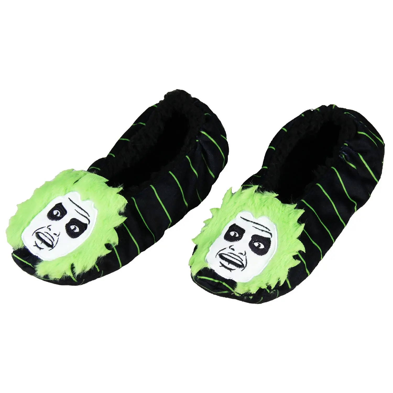 Beetlejuice Slippers 3D Hair Embroidered Character Slipper Socks with No-Slip Sole For Women Men