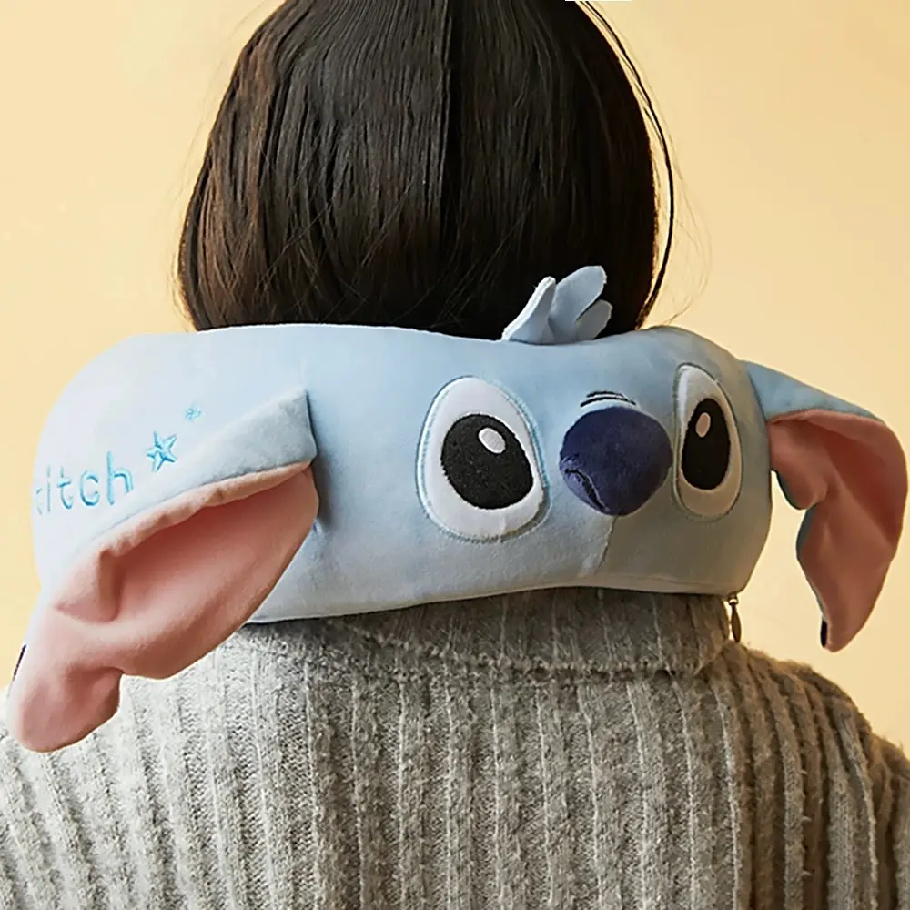 Disney Lilo & Stitch U-Shaped Memory Foam Travel Neck Cushion - Super Soft Cover, 10inX9.8in Memory Foam Cushioning, Portable for Flights & Office Naps, Ideal Gift for Loved Ones