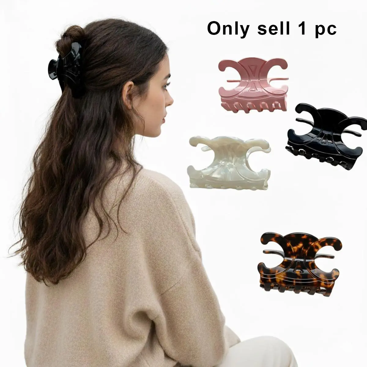 Durable High-Bun Butterfly Claw Hair Clips, Elegant Back-of-Head Hair Claw, Non-Slip Hair Accessory, Ponytail Holder, Hair Style Accessory, Gift for Friends