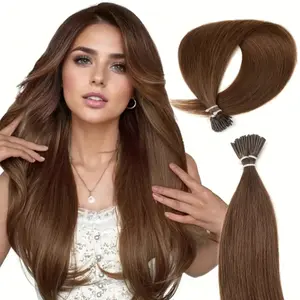 Luxurious Blonde I-Tip Human Hair Extensions 12-28 Inch 50pcs 30g/Pack Silky Straight 100% Remy Invisible Keratin Pre-Bonded Easy Install No Tangle No Shedding Natural Look Thick Soft Long Lasting for Women Daily Party Salon Use