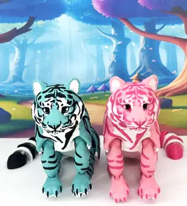 2pcs Articulated Tigers, 3D Printed Wild Animal Fidget Toy, 12 Inches Executive Desk Toy