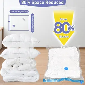 [New Deal]- 10 Pack Jumbo Vacuum Storage Bags with Hand Pump, 80% Storage Space Saving, Sturdy Leak-Free Space Saver Vacuum Seal Bags for Clothing, Vacuum Compression Bags for Travel Lugggage Blankets Comforters